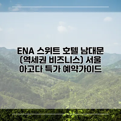 ENA 스위트 호텔 남대문 (역세권 비즈니스) 서울 아고다 특가 예약가이드