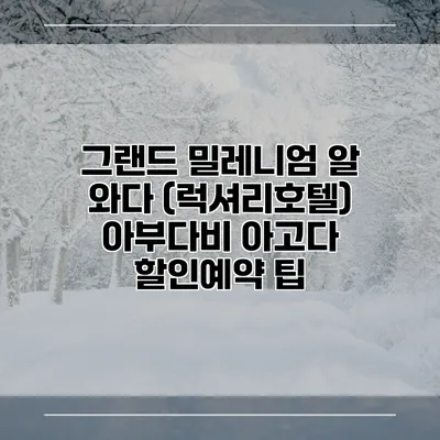 그랜드 밀레니엄 알 와다 (럭셔리호텔) 아부다비 아고다 할인예약 팁