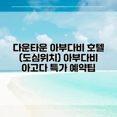 다운타운 아부다비 호텔 (도심위치) 아부다비 아고다 특가 예약팁
