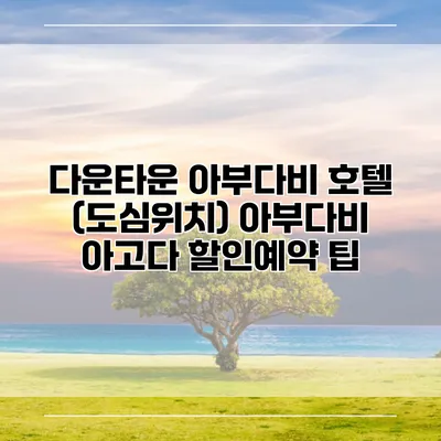 다운타운 아부다비 호텔 (도심위치) 아부다비 아고다 할인예약 팁