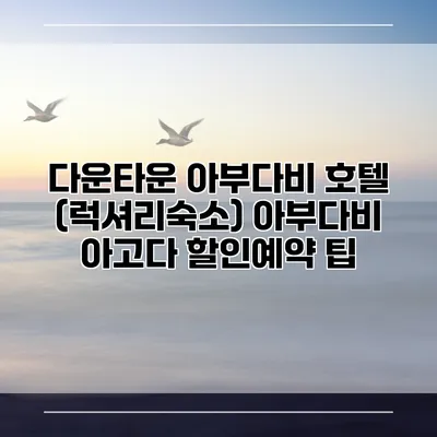 다운타운 아부다비 호텔 (럭셔리숙소) 아부다비 아고다 할인예약 팁