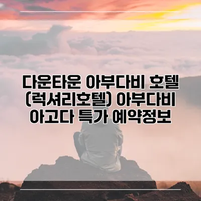 다운타운 아부다비 호텔 (럭셔리호텔) 아부다비 아고다 특가 예약정보