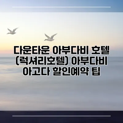 다운타운 아부다비 호텔 (럭셔리호텔) 아부다비 아고다 할인예약 팁
