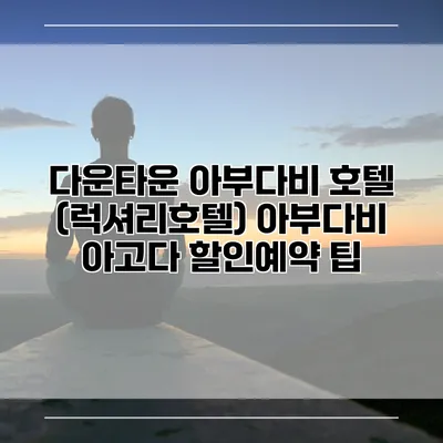 다운타운 아부다비 호텔 (럭셔리호텔) 아부다비 아고다 할인예약 팁