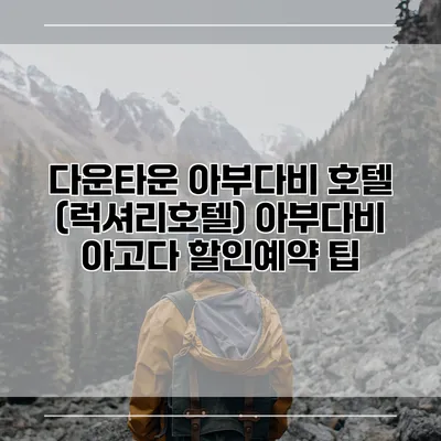 다운타운 아부다비 호텔 (럭셔리호텔) 아부다비 아고다 할인예약 팁