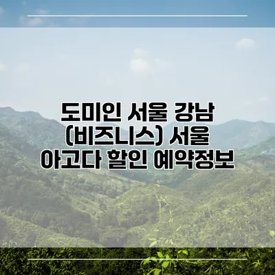 도미인 서울 강남 (비즈니스) 서울 아고다 할인 예약정보