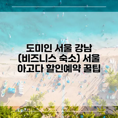 도미인 서울 강남 (비즈니스 숙소) 서울 아고다 할인예약 꿀팁