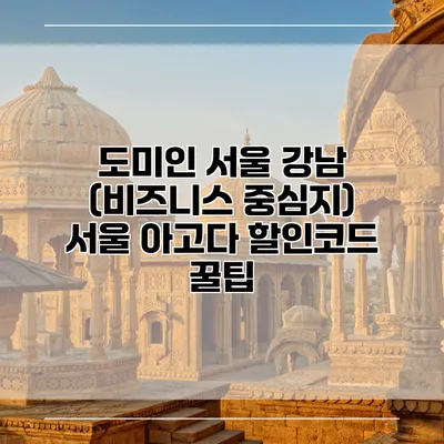 도미인 서울 강남 (비즈니스 중심지) 서울 아고다 할인코드 꿀팁