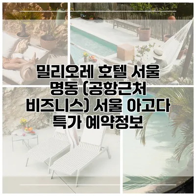 밀리오레 호텔 서울 명동 (공항근처 비즈니스) 서울 아고다 특가 예약정보