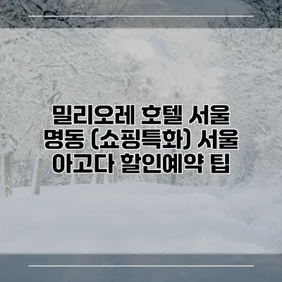 밀리오레 호텔 서울 명동 (쇼핑특화) 서울 아고다 할인예약 팁