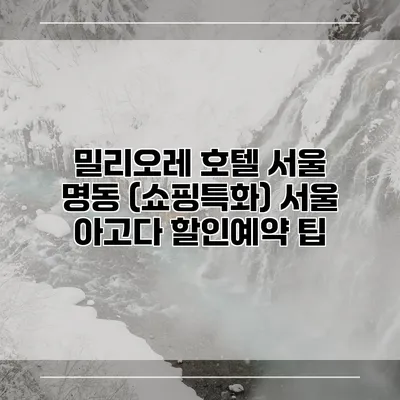 밀리오레 호텔 서울 명동 (쇼핑특화) 서울 아고다 할인예약 팁