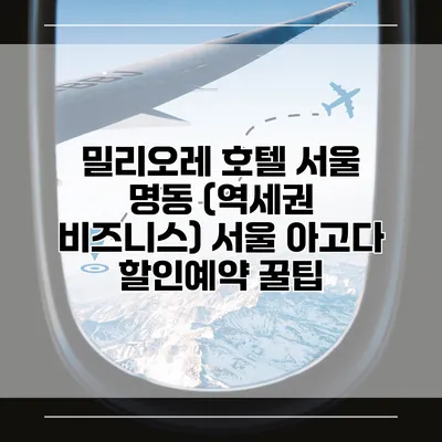 밀리오레 호텔 서울 명동 (역세권 비즈니스) 서울 아고다 할인예약 꿀팁