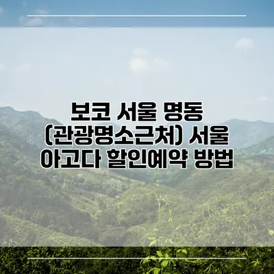 보코 서울 명동 (관광명소근처) 서울 아고다 할인예약 방법