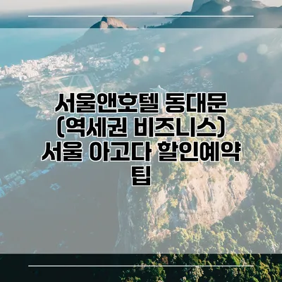 서울앤호텔 동대문 (역세권 비즈니스) 서울 아고다 할인예약 팁