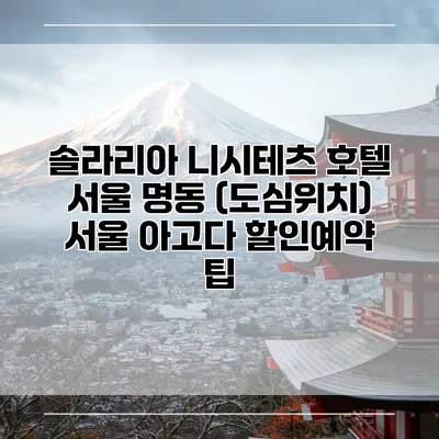 솔라리아 니시테츠 호텔 서울 명동 (도심위치) 서울 아고다 할인예약 팁