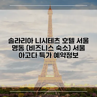 솔라리아 니시테츠 호텔 서울 명동 (비즈니스 숙소) 서울 아고다 특가 예약정보