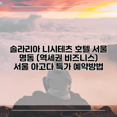 솔라리아 니시테츠 호텔 서울 명동 (역세권 비즈니스) 서울 아고다 특가 예약방법