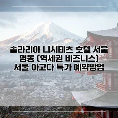 솔라리아 니시테츠 호텔 서울 명동 (역세권 비즈니스) 서울 아고다 특가 예약방법