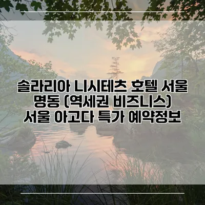 솔라리아 니시테츠 호텔 서울 명동 (역세권 비즈니스) 서울 아고다 특가 예약정보