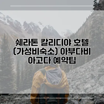 쉐라톤 칼리디야 호텔 (가성비숙소) 아부다비 아고다 예약팁