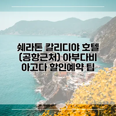 쉐라톤 칼리디야 호텔 (공항근처) 아부다비 아고다 할인예약 팁