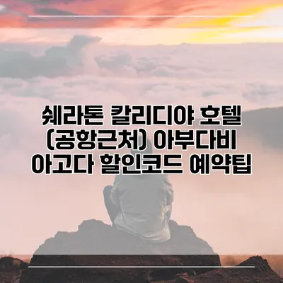 쉐라톤 칼리디야 호텔 (공항근처) 아부다비 아고다 할인코드 예약팁