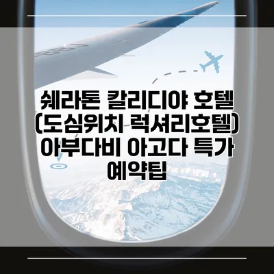 쉐라톤 칼리디야 호텔 (도심위치 럭셔리호텔) 아부다비 아고다 특가 예약팁