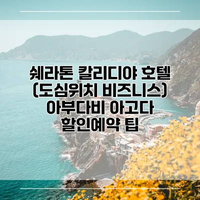 쉐라톤 칼리디야 호텔 (도심위치 비즈니스) 아부다비 아고다 할인예약 팁