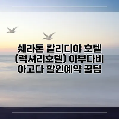 쉐라톤 칼리디야 호텔 (럭셔리호텔) 아부다비 아고다 할인예약 꿀팁
