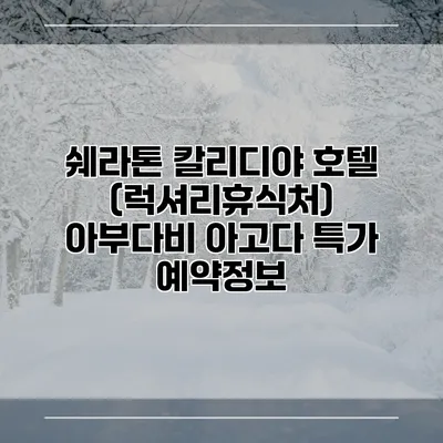 쉐라톤 칼리디야 호텔 (럭셔리휴식처) 아부다비 아고다 특가 예약정보