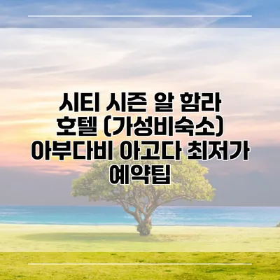 시티 시즌 알 함라 호텔 (가성비숙소) 아부다비 아고다 최저가 예약팁