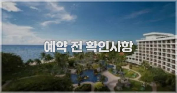 예약 전 확인사항