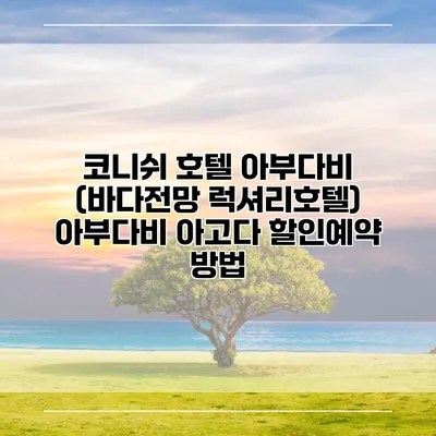 코니쉬 호텔 아부다비 (바다전망 럭셔리호텔) 아부다비 아고다 할인예약 방법