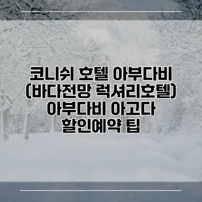 코니쉬 호텔 아부다비 (바다전망 럭셔리호텔) 아부다비 아고다 할인예약 팁