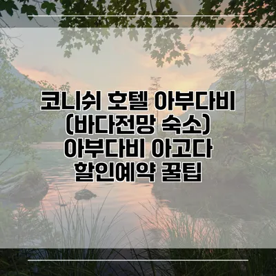 코니쉬 호텔 아부다비 (바다전망 숙소) 아부다비 아고다 할인예약 꿀팁