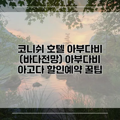 코니쉬 호텔 아부다비 (바다전망) 아부다비 아고다 할인예약 꿀팁