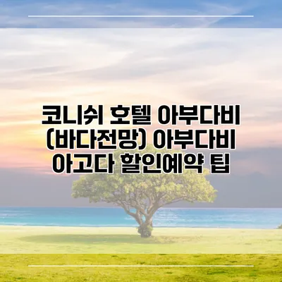 코니쉬 호텔 아부다비 (바다전망) 아부다비 아고다 할인예약 팁