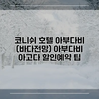 코니쉬 호텔 아부다비 (바다전망) 아부다비 아고다 할인예약 팁