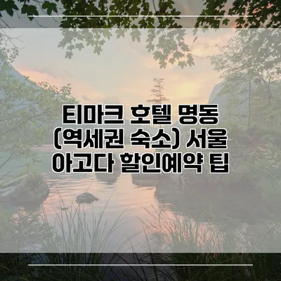 티마크 호텔 명동 (역세권 숙소) 서울 아고다 할인예약 팁