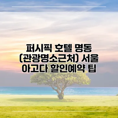 퍼시픽 호텔 명동 (관광명소근처) 서울 아고다 할인예약 팁