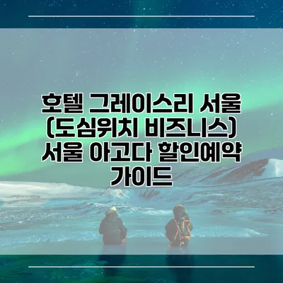 호텔 그레이스리 서울 (도심위치 비즈니스) 서울 아고다 할인예약 가이드