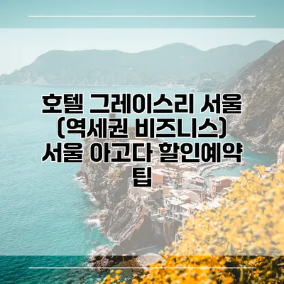 호텔 그레이스리 서울 (역세권 비즈니스) 서울 아고다 할인예약 팁