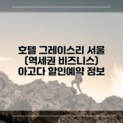 호텔 그레이스리 서울 (역세권 비즈니스) 아고다 할인예약 정보