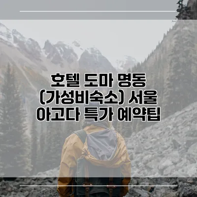 호텔 도마 명동 (가성비숙소) 서울 아고다 특가 예약팁