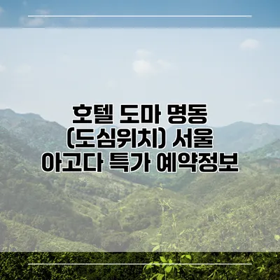 호텔 도마 명동 (도심위치) 서울 아고다 특가 예약정보