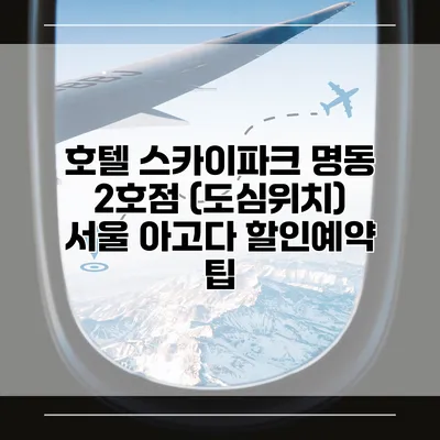 호텔 스카이파크 명동 2호점 (도심위치) 서울 아고다 할인예약 팁