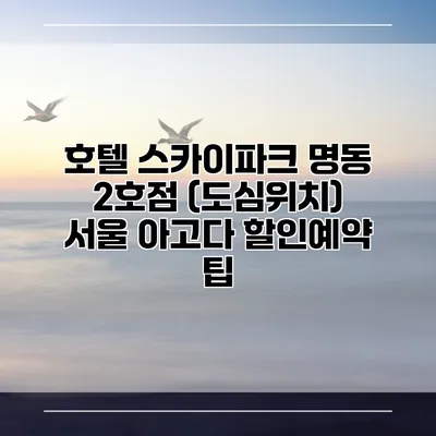 호텔 스카이파크 명동 2호점 (도심위치) 서울 아고다 할인예약 팁