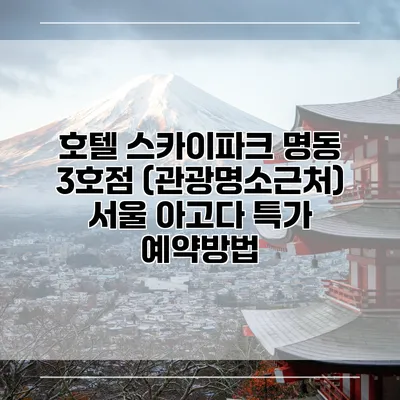 호텔 스카이파크 명동 3호점 (관광명소근처) 서울 아고다 특가 예약방법