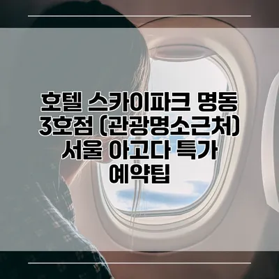 호텔 스카이파크 명동 3호점 (관광명소근처) 서울 아고다 특가 예약팁