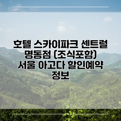 호텔 스카이파크 센트럴 명동점 (조식포함) 서울 아고다 할인예약 정보